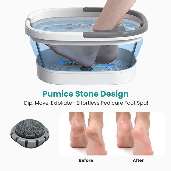 Nekteck Foot Soaking Tub Collapsible Bucket for Foot Bath Soak Tub, Foot Basin Foot Soaker with 138 Acupressure Nodes and Pumice Stone for Feet Massager Pedicure Foot Spa, Gifts for Men Women Dad Mom