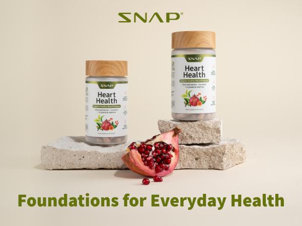 Snap Supplements - Heart Health - Support Healthy Blood Pressure and Circulation - 90 Capsules - Olive Leaf Extract, COQ10 - Garlic Extract - 12+ Active Ingredients