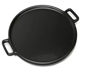 Home-Complete 14" Cast Iron Pizza Pan Pre-seasoned Skillet for Even Heat Distribution Oven-safe up to 400°F Versatile Cooking Companion for Everyday & Special Occasions
