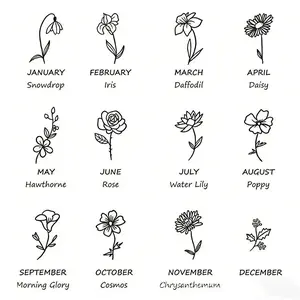 Vintage Flower Language Retro Floral Simple Ring | Stainless Steel Birth Month Flower Ring, Perfect Birthday & Gifting Ring for Birth Months