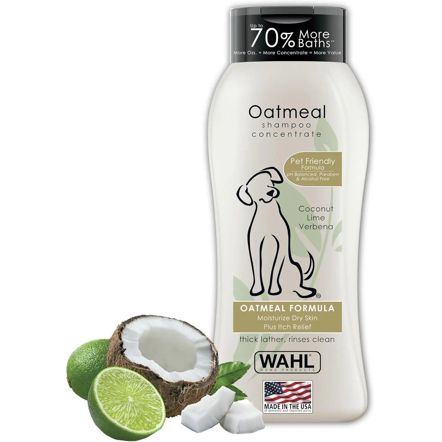 Oatmeal Dog Shampoo for Dry Skin & Itch Relief | Moisturizing Pet Shampoo with Coconut Lime, 24oz