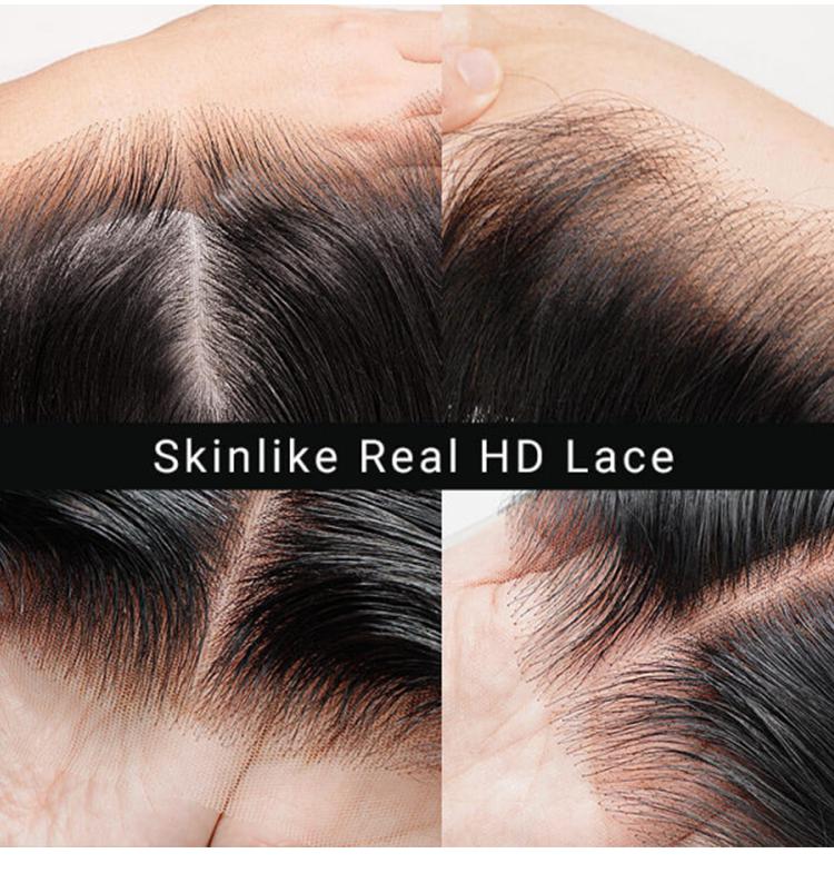 Idoli 32 Inch Deep Wave Lace Front Wigs Human Hair 13x6 HD Lace Front Wigs Natural Black 200% Density