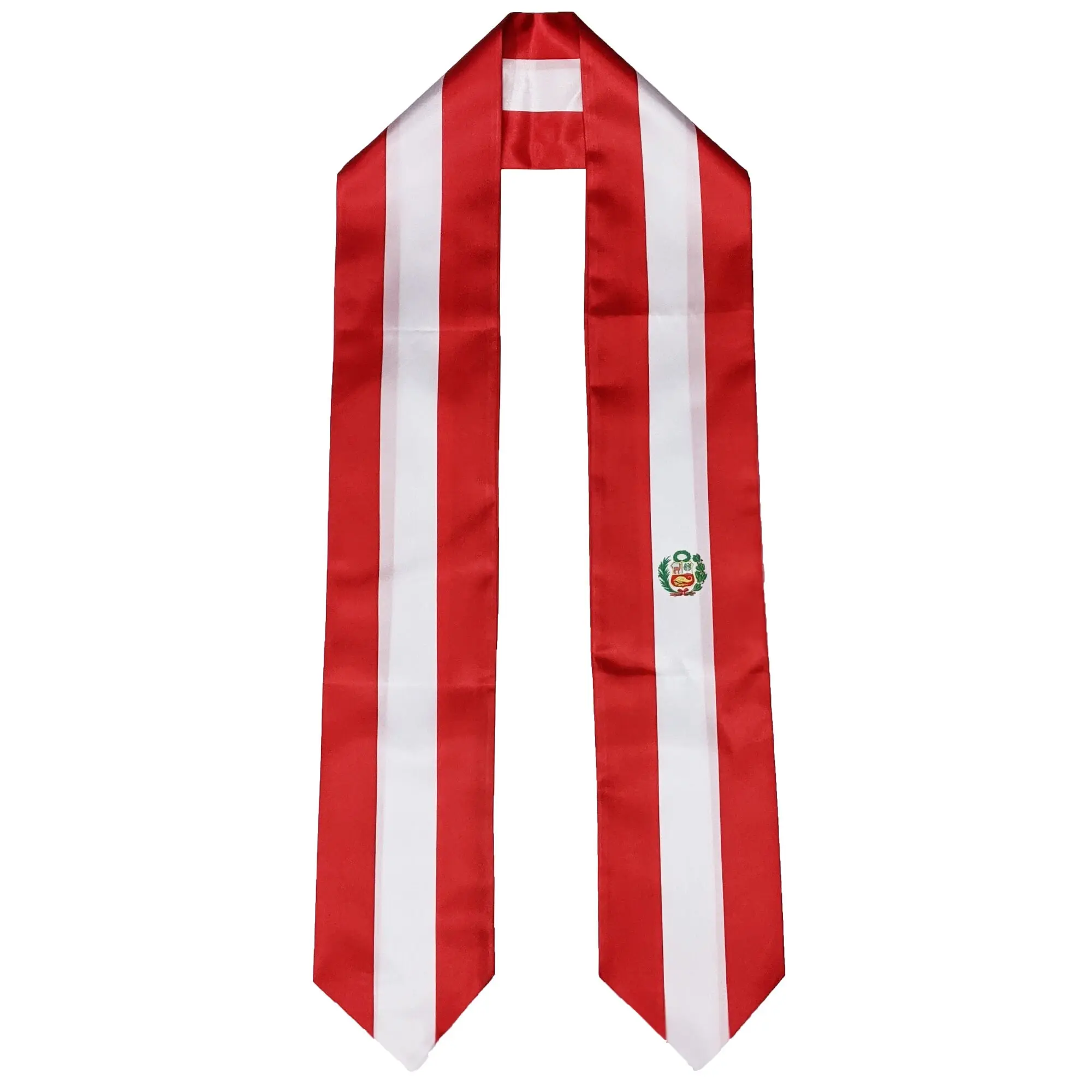 Peru Flag Graduation Stole, Sash, Peruvian, Scarf, Gift, Students, High Quality, High School, College, Scarves, Adults, Men and Women, Satin