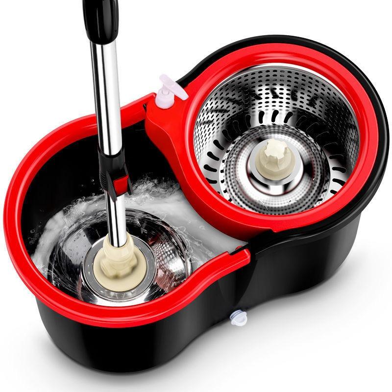 Spin mop large blue white; easy to clean; space-saving; rustproof; waterproof; odor-resistant; durable; lightweight; heavy-duty; hygienic; scratch-resistant