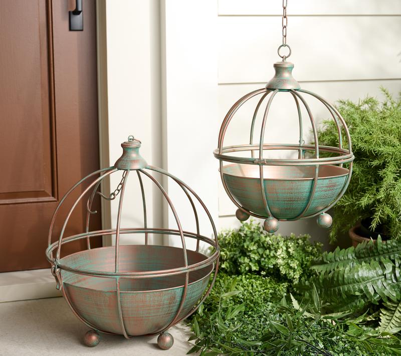 Garden Reflections Set of 2 Domed Metal Plant Cages