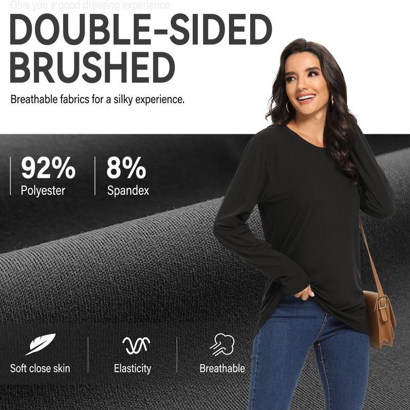 Showitty Womens 3 Pack  Shirts - V Neck Tops Basic Loose Fit Lightweight Casual Fall Fashion