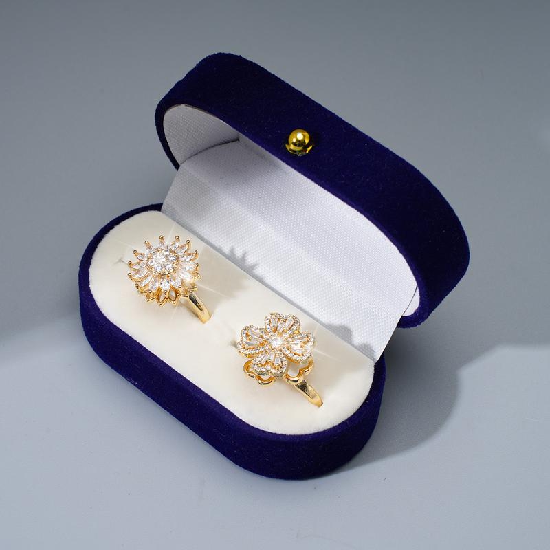 MEIITRUE 14K Gold Plated Fidget Anxiety Rings for Women,  2 Pack Stress Relieveing Rings, Trendy All-match & Exquisite Jewelry