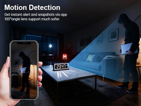 Smart Digital Clock Camera with Dual Band WiFi (5GHz & 2.4GHz) | Home Security & Real-Time Monitoring System