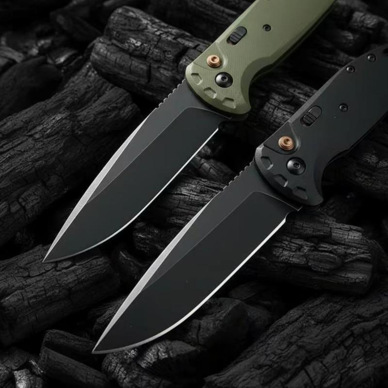 Utility Button Lock Folding Knife D2 Battlewash Blade G10 Handle Multifunctional Cutlery Tool for Outdoor Fishing Camping EDC