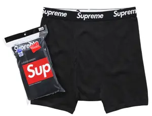 Supreme Hanes Boxer Briefs (4 Pack) Black White