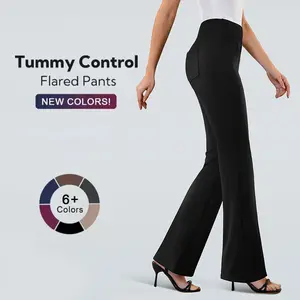 FireSwan Women's Stretchy Work Pants Business Casual Office Trousers Pull On Flare Slacks with 4 Pockets Comfortable & Flexible Design Greenish #TikTokShopSpringGlowUp