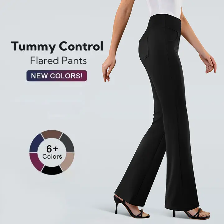 FireSwan Women's Stretchy Work Pants Business Casual Office Trousers Pull On Flare Slacks with 4 Pockets Comfortable & Flexible Design Greenish #TikTokShopSpringGlowUp,summervibes outdoorfun,summerwins,back to school shopping