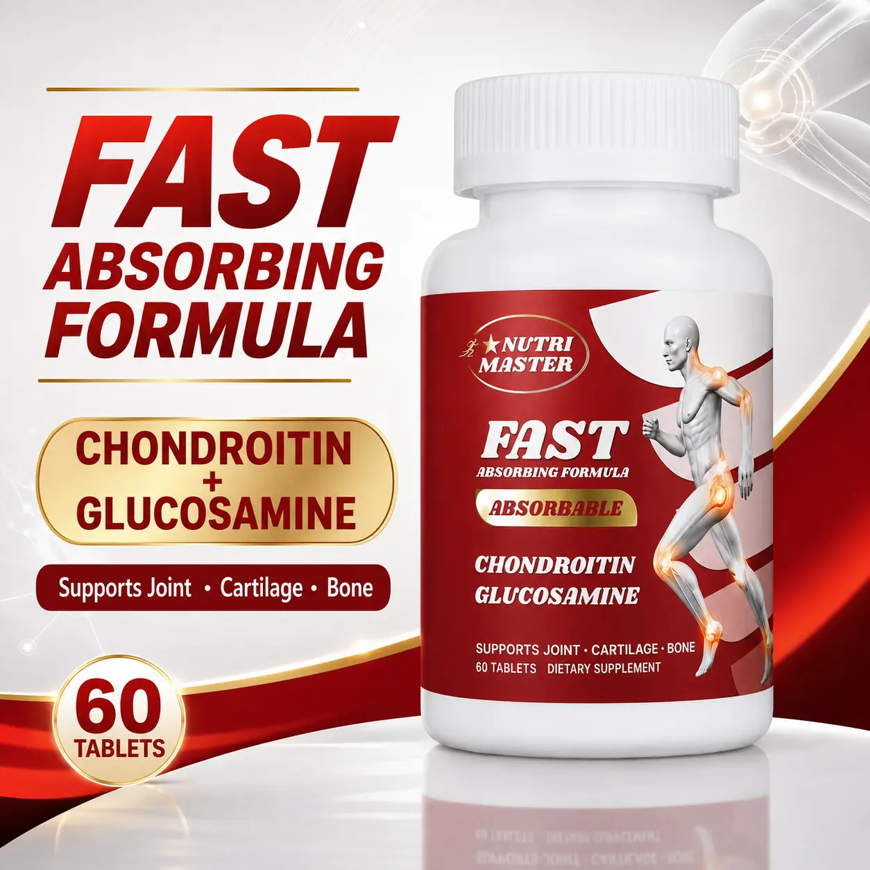NATURASTAR INC Move Freely Again Joint Support Dietary Supplement - Fast-Absorbing Chondroitin, Glucosamine for Fitness, Healthy Daily Knee Mobility