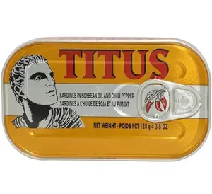 Titus Sardines in Soybean oil and Chili pepper 5-PACKS Titus Sardines in Soybean oil and Chili pepper 5-PACKS