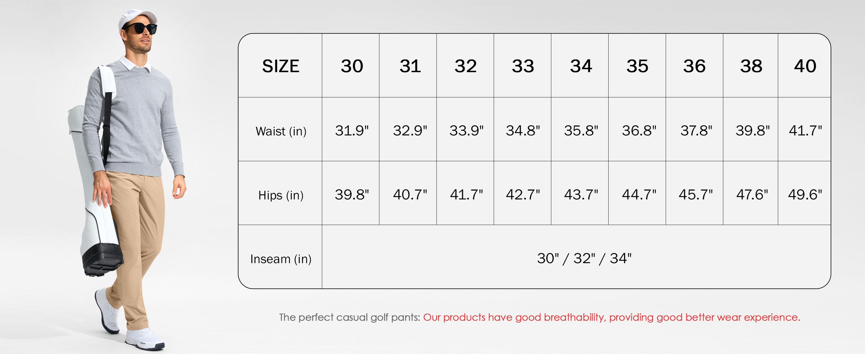G Gradual Mens Golf Pants Stretch Straight Casual Work Pants for Men with 4 Pockets 30"/32"/34" Lightweight Quick Dry Plain Trousers for Men Business Travel Outdoor Menswear