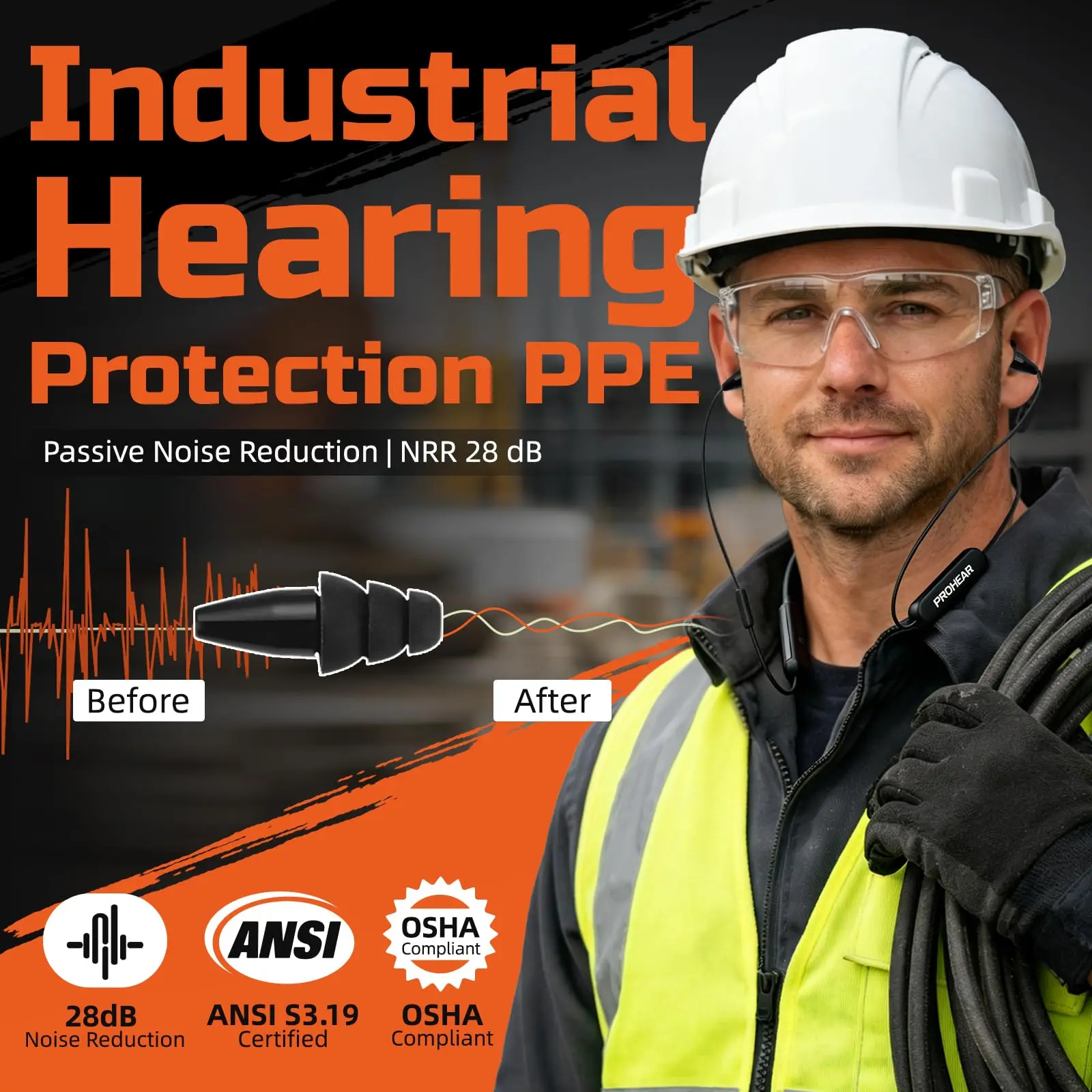 PROHEAR EP11 Bluetooth Hearing Protection Earplugs | NRR 28dB