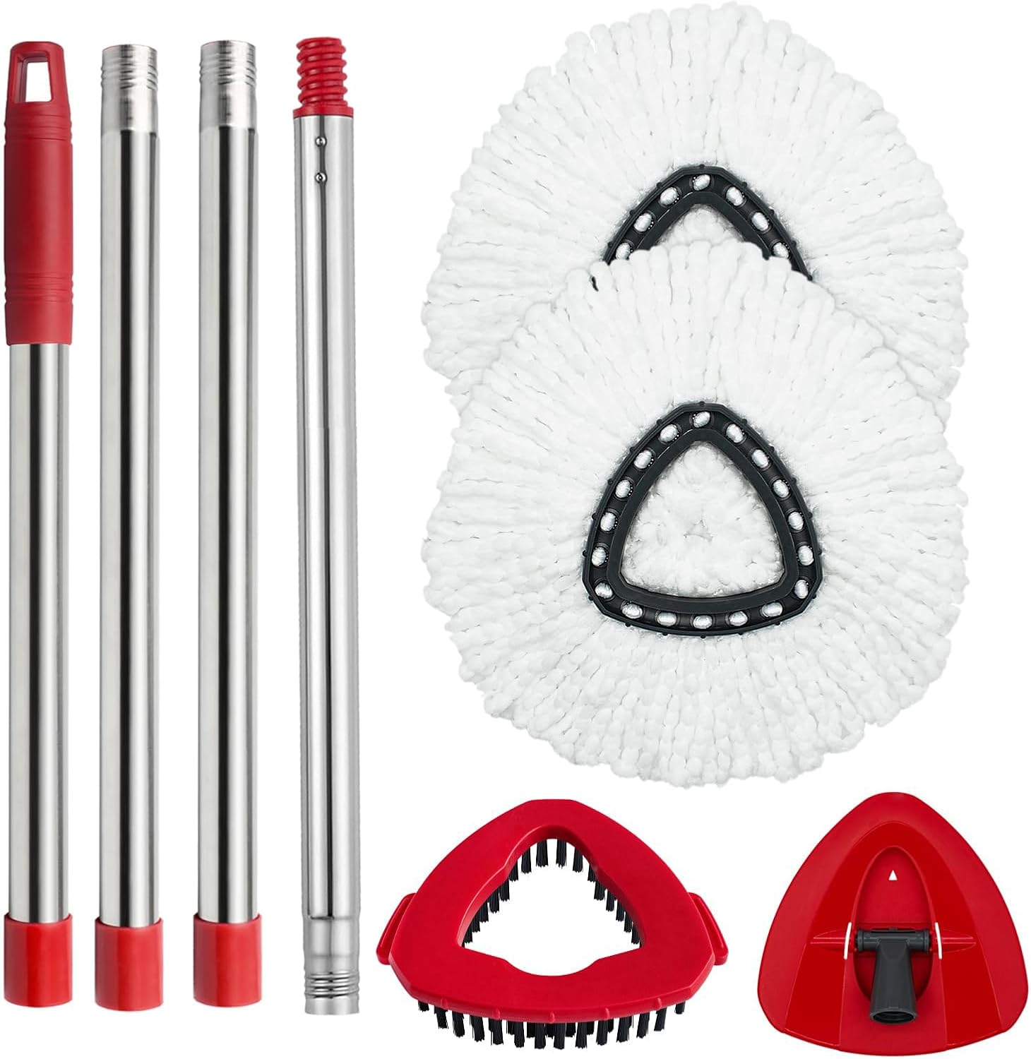 Spin Mop Head Replacement & Shower Floor Scrubber Set (No Bucket), Compatible with O Cedar EasyWring 1-Tank System,Microfibre Mop Refill Heads for Cleaning All Hard-surfaced Floor, Easy to Replace Easy to Clean Spin Mop Head Replacement & Shower Floor Scrubber Set (No Bucket), Compatible with O Cedar EasyWring 1-Tank System,Microfibre Mop Refill Heads for Cleaning All Hard-surfaced Floor, Easy to Replace Easy to Clean