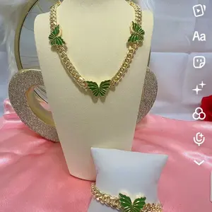 Santiago jewerly #120 Butterfly Necklace & Bracelet Set
