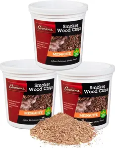 Camerons All Natural Extra Fine Mesquite BBQ Wood Chips (3 Pints, 0.473L ea) Kiln Dried Wood Sawdust Shavings for Cocktail Smoking Guns, Stovetop Smokers, Smoke Boxes, Value Pack