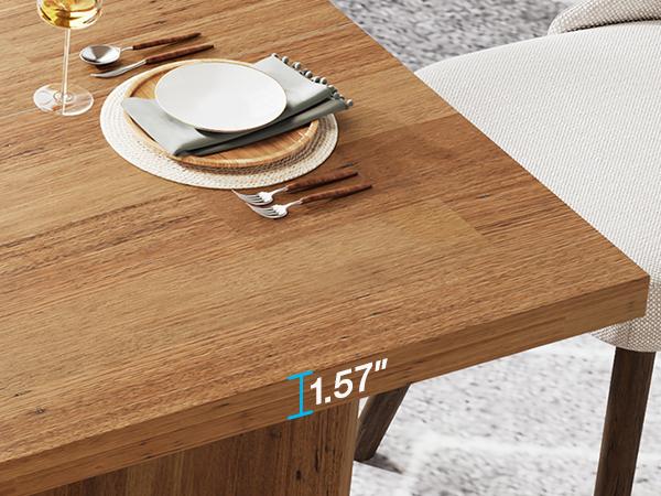 Tribesigns 63-inch Dining Table for 4-6, Farmhouse Kitchen Table with Large Tabletop, Rectangular Dinner Eating Table for Dining Room, Living Room