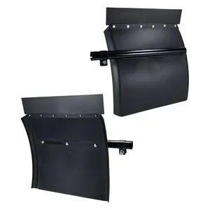 24"x24"/24"x29" Poly Quarter Fenders for Semi Truck | 2PCS (Right & Left) with Tube Bracket & Mounting Hardware - Black
