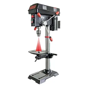 BUCKTOOL 12'' 6 Pole Motor Variable Speed Benchtop Drill Press 360–2000RPM, 3/4HP Powerful Bench Drill Press with Laser and Worklight, Low Speed Tabletop Drilling Machine for Metalworking, Woodworking, DP12VL-2