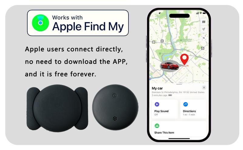 GPS Tracker for Vehicles - Car Tracker Device Hidden for Vehicles, Real-Time Mini Tracker Device for Vehicles, No Monthly Fee Subscription No SIM Card Required(Available for Android and iOS) (Black)