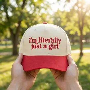 Funny I’m Literally Just a Girl Cap Embroidered Trucker Hat: Gift for Women