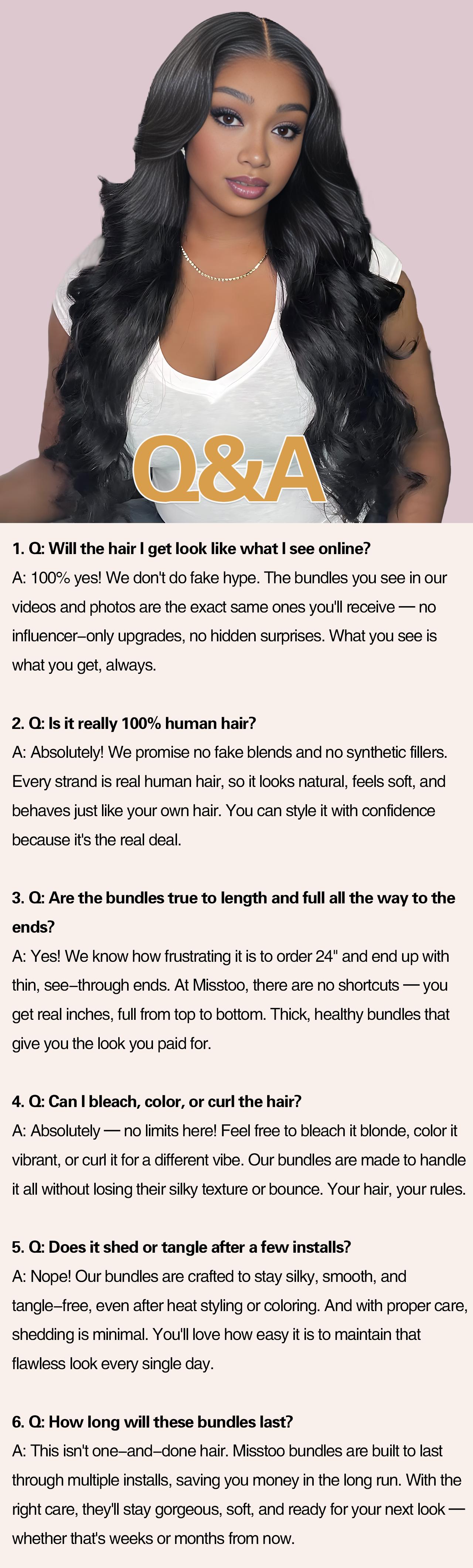 MISSTOO 15A 100% Brazilian Human Hair Body Wave Bundles Unprocessed Remy Hair Weave Sew In/Quick Weave Hair Bundles