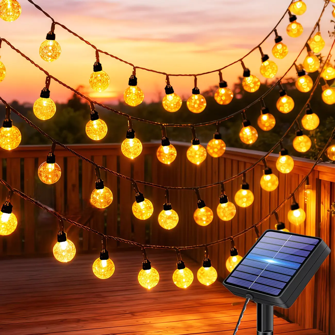 100-LED Solar Outdoor Fairy String Lights, 39.3ft Solar Powered, 8 Flashing Modes, Waterproof Colored Lights for Backyard Glow Up, Holiday & Wedding Decorations, Solar Outdoor Lights