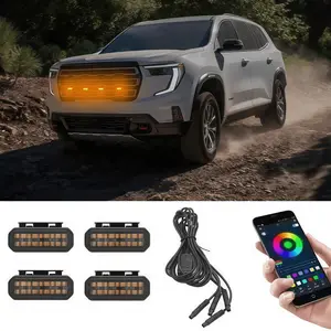 For GMC ACADIA/ACADIA DENALI/ ACADIA AT4 Specialized center grid small yellow light Front Grille Lights Daytime Running Warning Light