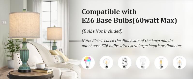 22" Farmhouse Table Lamps Set of 2, Rustic Vintage Table Lamps for Bedroom Nightstand, Antique Bedside Desk Lamps with Linen Shade