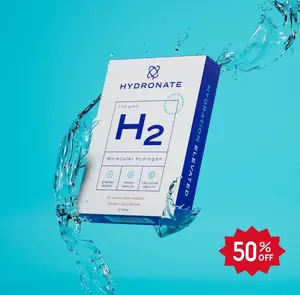 Hydronate | Molecular Hydrogen Tablets - Fast-Dissolving Antioxidant  for Brain Fog Reduction, Optimal Gut Health, Athletic Recovery & Energy |  Enhances Clarity & Sharpness | Dietary Supplement (30 Tablets)