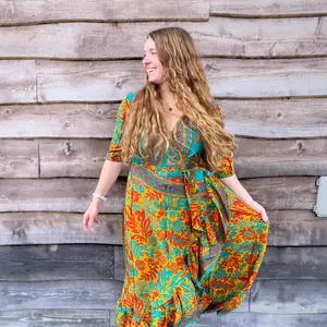 Zaria One-of-a-Kind Wrap Dress – Handmade, Sustainable, Stunning