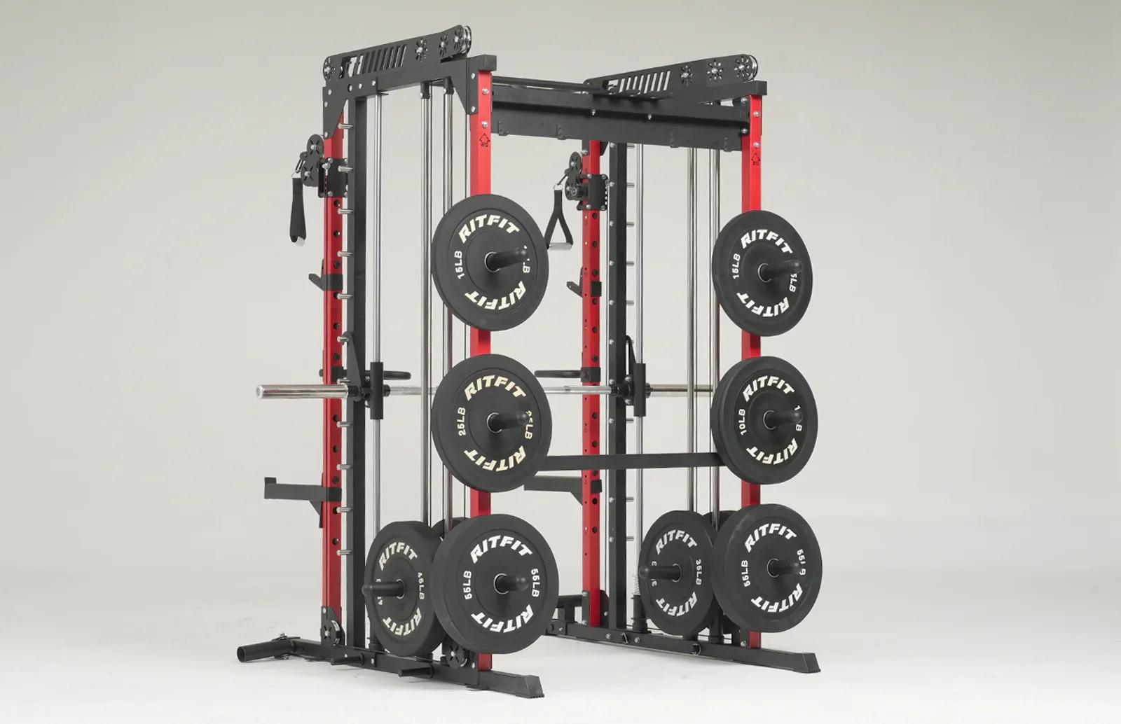 RITFIT M1 2.0 Pro Multi-functional Smith Machine with Powerful Storage System & Smooth Cable Crossover System for Home Gym Workouts