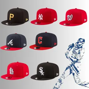 New Era Style MLB Snapback Hat – Official Team Logo Baseball Cap for Men Women, Flat Brim Adjustable Back Closure, High Crown Structured Fit, Durable Breathable Cotton, Urban Streetwear Hip Hop Fashion, Daily Casual Outdoor Sports Hat