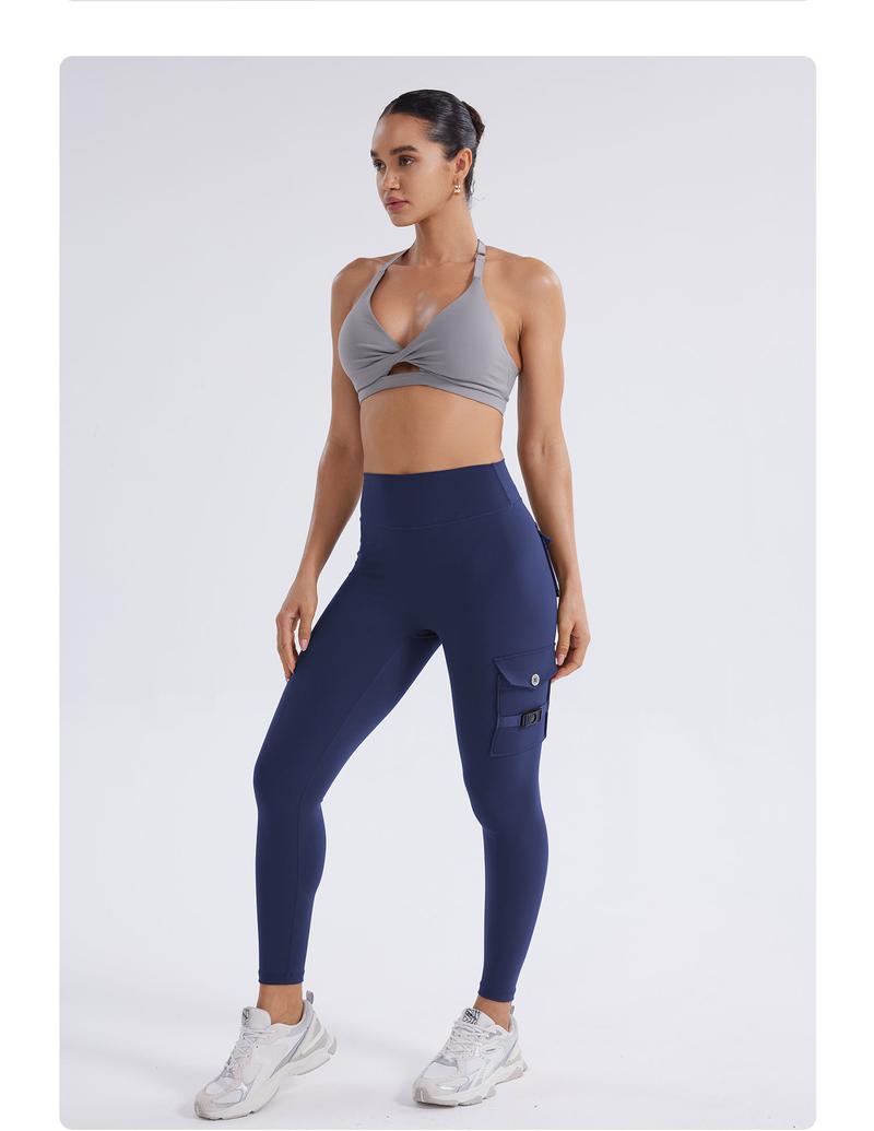 YEOREO CoreFlex Workout Cargo Leggings with Pockets for Women Hidden Scrunch Butt Lifting Leggings Gym Yoga Pants