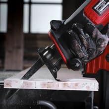 POWERSMART Cordless Reciprocating Saw with 20V 2.0Ah Battery and Charger for Wood, Metal PVC Cutting, Compact Design, High Performance, Tool-Free Adjustment, Quick Blade Change PS76415A