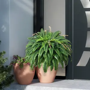 128 Leaves Fake Ferns, Large Artificial Boston Fern, Faux Fern Plants for Home, Office, Garden Indoor Outdoor Decoration(49 inch,1pack)