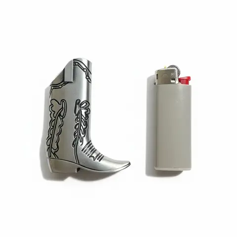 Cowboy Boots Lighter Case Vintage Metal Western Shoes Candle Lighters