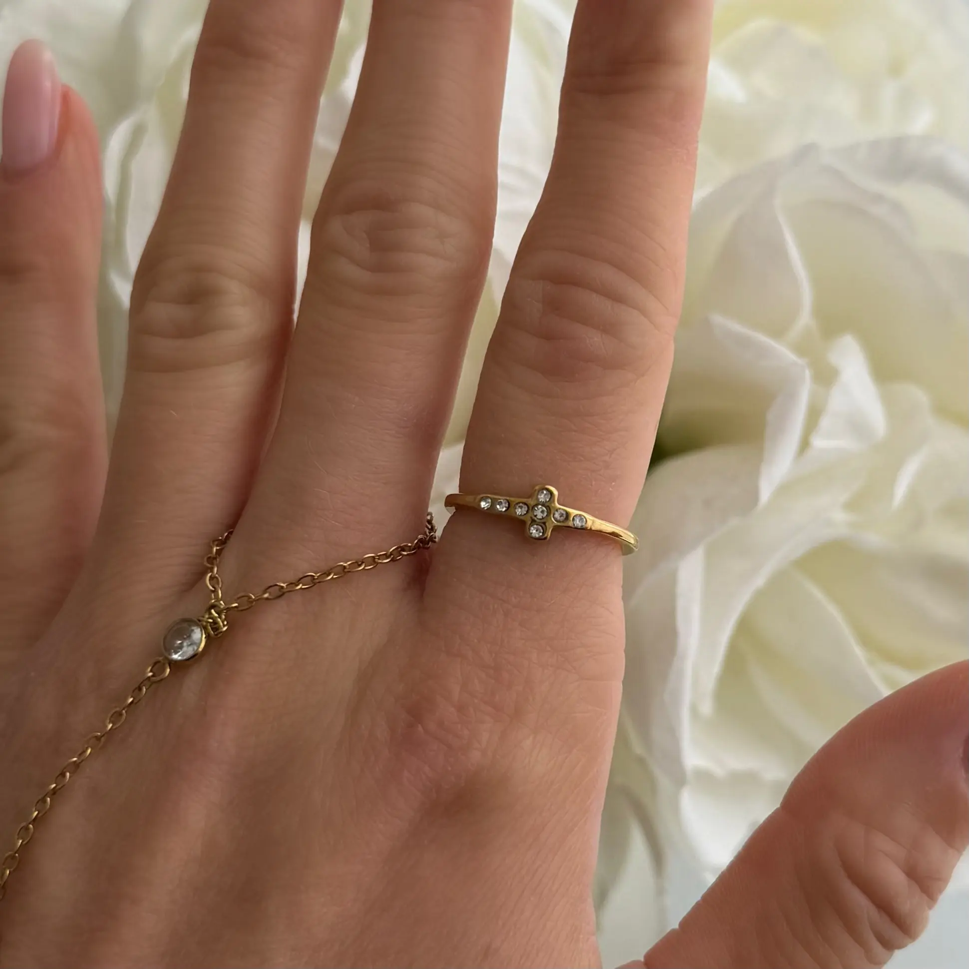 EVRY JEWELS Gold or Silver Plated Women's Holy Cross Ring