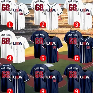Custom Baseball Jersey Personalized Team Name Number USA Baseball Uniform Team shirt for Men Women Youth Kids Fan Apparel