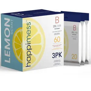 happimess 8/13.2 Gal. Lemon Scented Drawstring Trash Can Liner, White (60-Count, 3-Packs of 20 Liners)