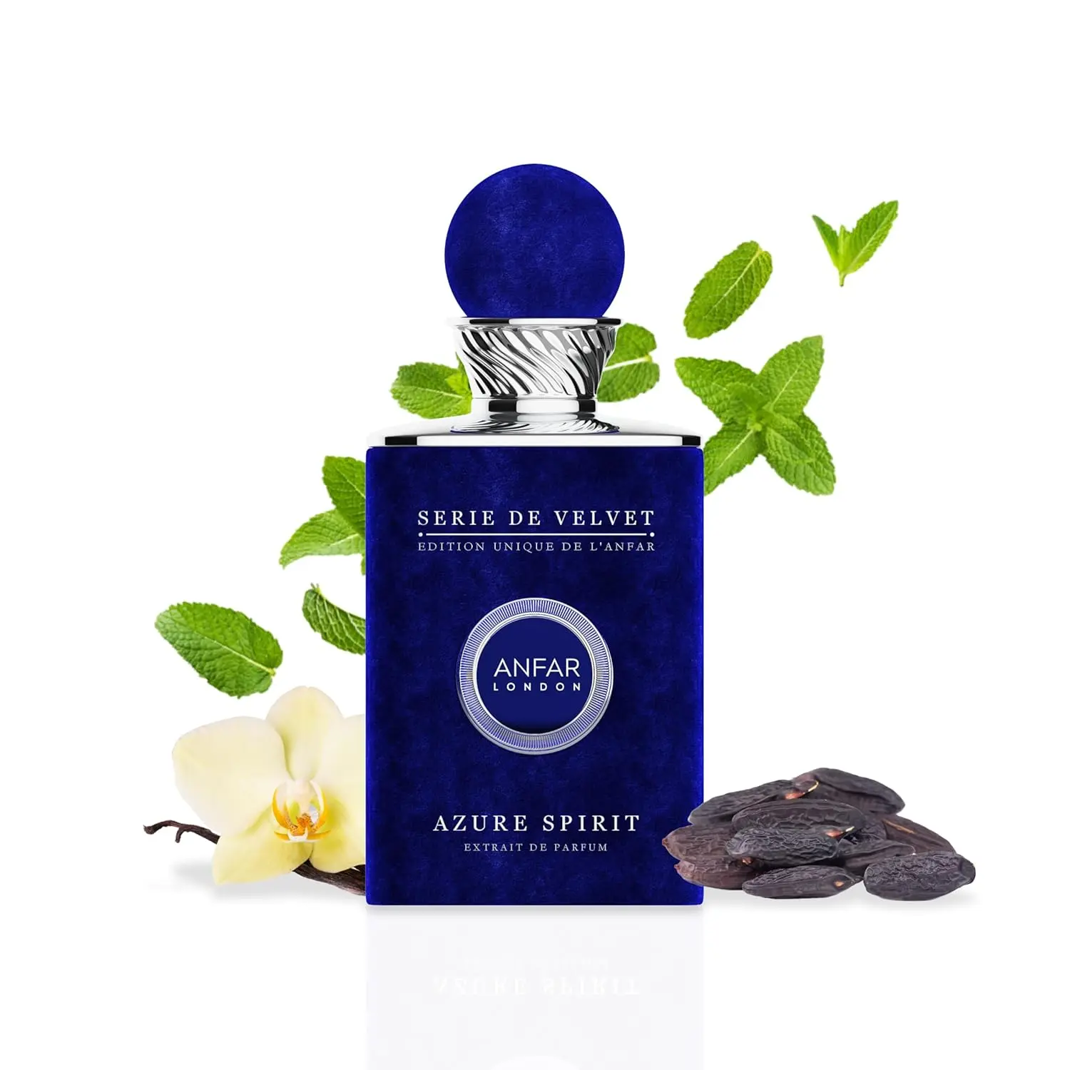 ANFAR LONDON Azure Spirit Pour Homme Extrait de Parfum 3.4oz 100ml Mint Green Apple Lemon Tonka Bean Fragrance for Men