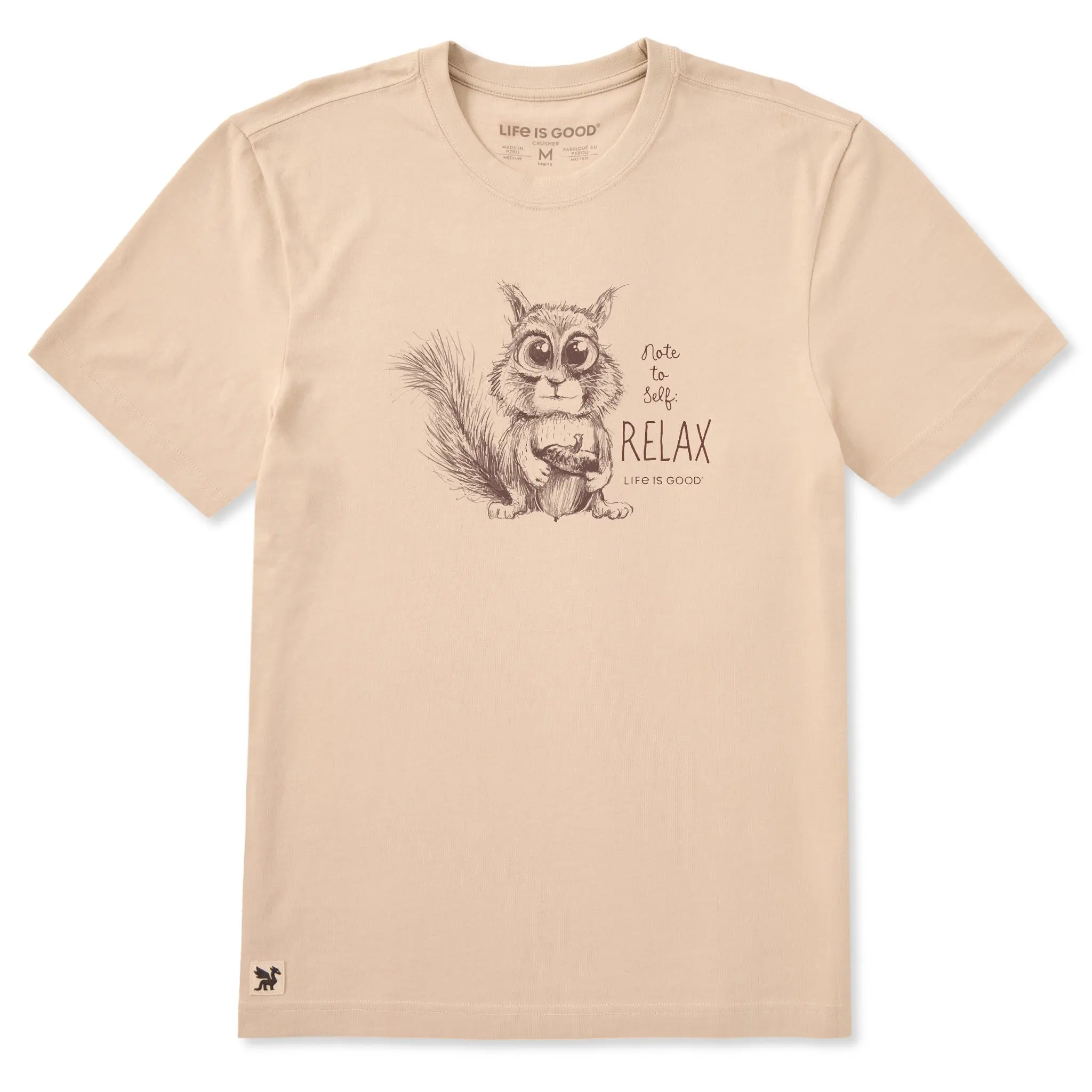 Men's Note to Self: Relax Squirrel Short Sleeve Crusher Tee