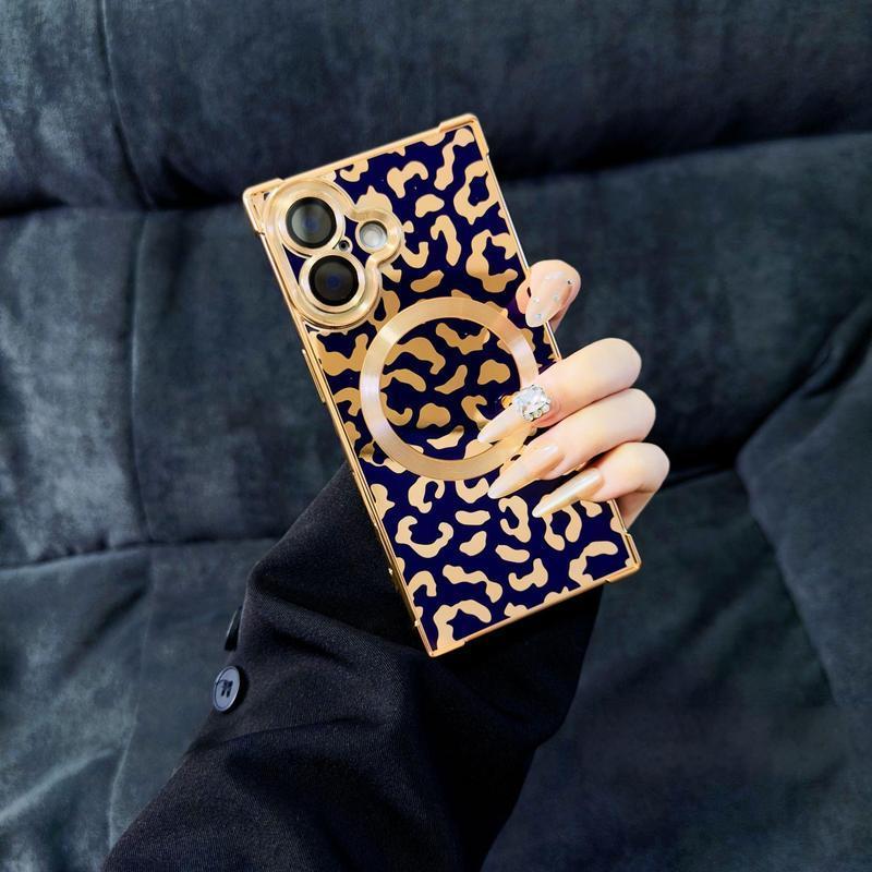 Compatible with for iPhone 17 Pro Max/16 Pro/15 Pro/14/13 Square leopard print Phone case - hn1217-11
