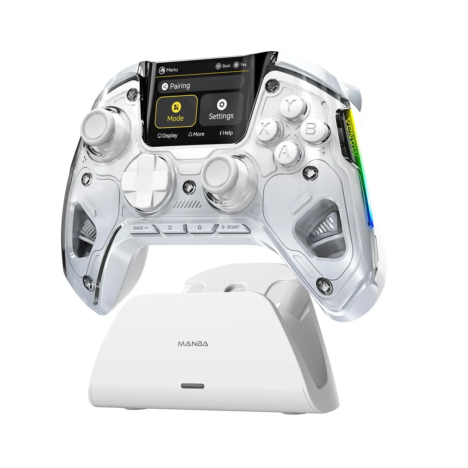 FIEHDUW NO DRIFT ManbaOne Interactive Screen Mobile Gaming Controller for Console, PC/Switch/iOS/Android/Steam Deck, Hall Effect Stick & Trigger (Not Compatible with Xbox or PS5)