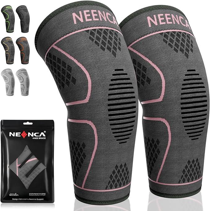 【Christmas】NEENCA Sports Knee Sleeve for Runner, Workout, Gym, Basketball, Volleyball, Hiking Spicy Dill knee pain Breathable Sponge Knee Pads football accessories Athletic Activewear Compression Leg Knee brace Patellar Belt Patellabands