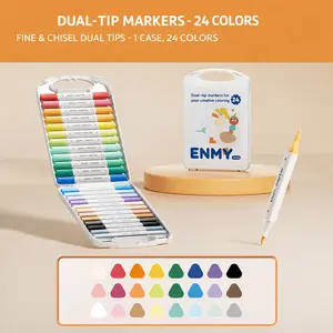 24/36 Color Double-Tip Acrylic Markers Set, allowing you to fully unleash your creativity. The vibrant and highly saturated pigments.