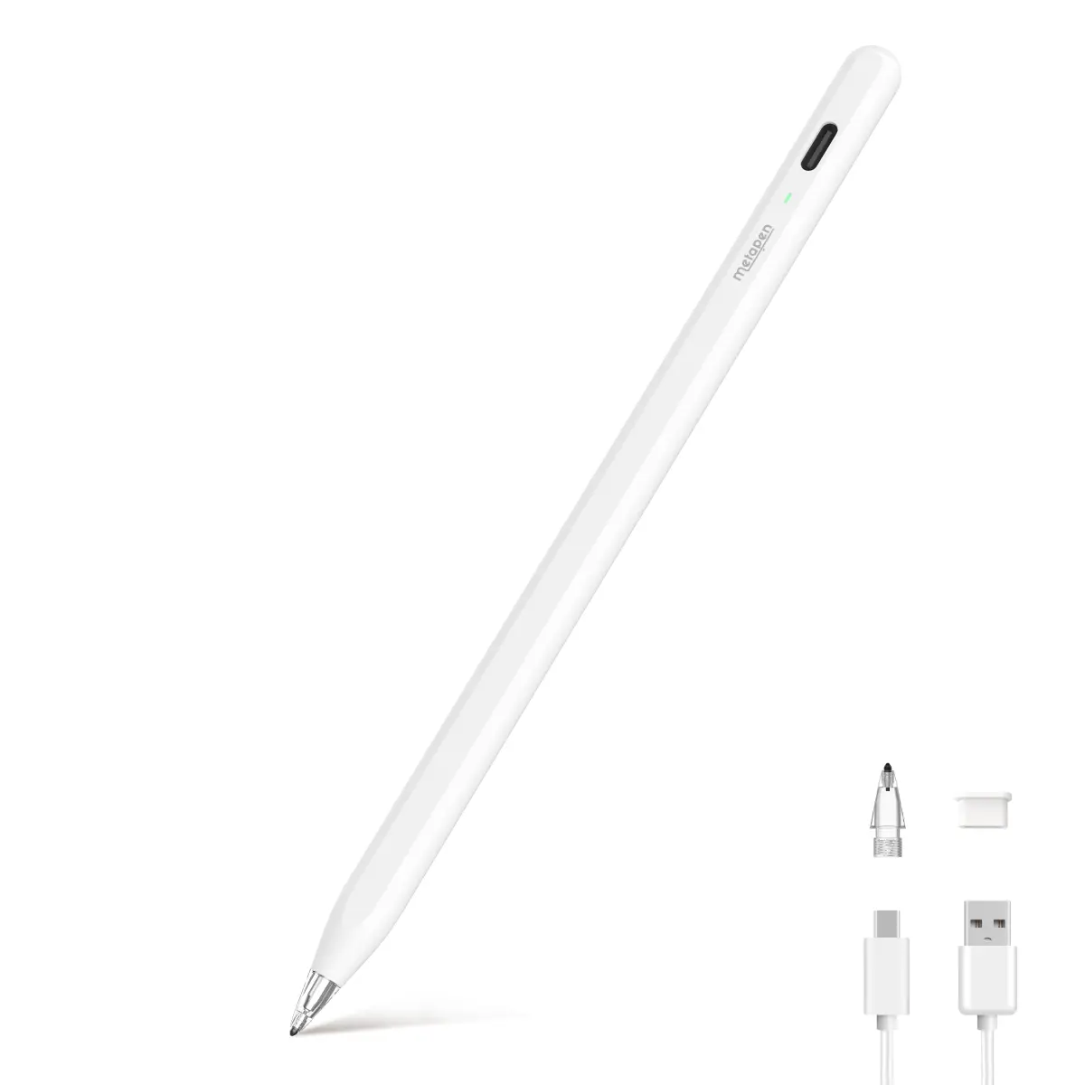 Metapen Pencil Air8 Pro for iPad 2018-2026, Ultra-Quiet, 2X Fast Charging, Palm Rejection Stylus Pen for iPad a16/11/10/9/8/7/6th Gen, Pro 12.9/11/13-inch M4, Air 3/4/5/M2/M3/M4, Mini 5/6th
